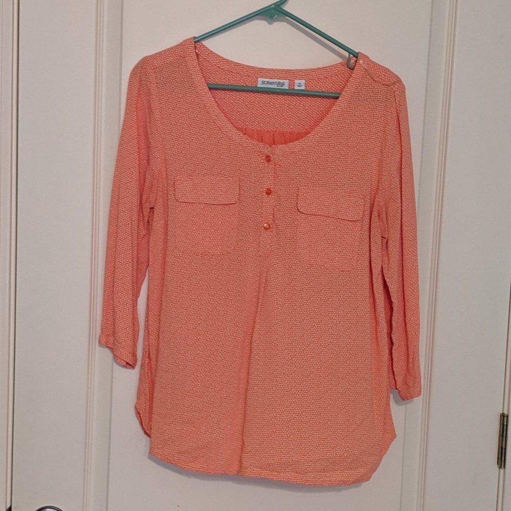 St. John's Bay Orange Patterned Blouse